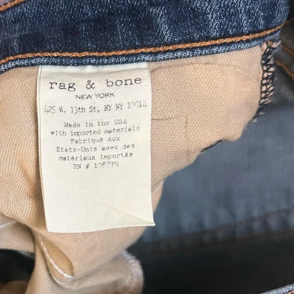 rag & bone Jeans Kick Pleat Flare Straight Leg Raw Hem Fray Bell Wide Vintage - Picture 5 of 11